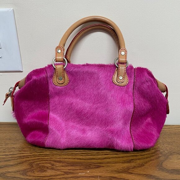 Dooney & Bourke Vintage Baby Satchel in Pink Calf Hair - Picture 3 of 6